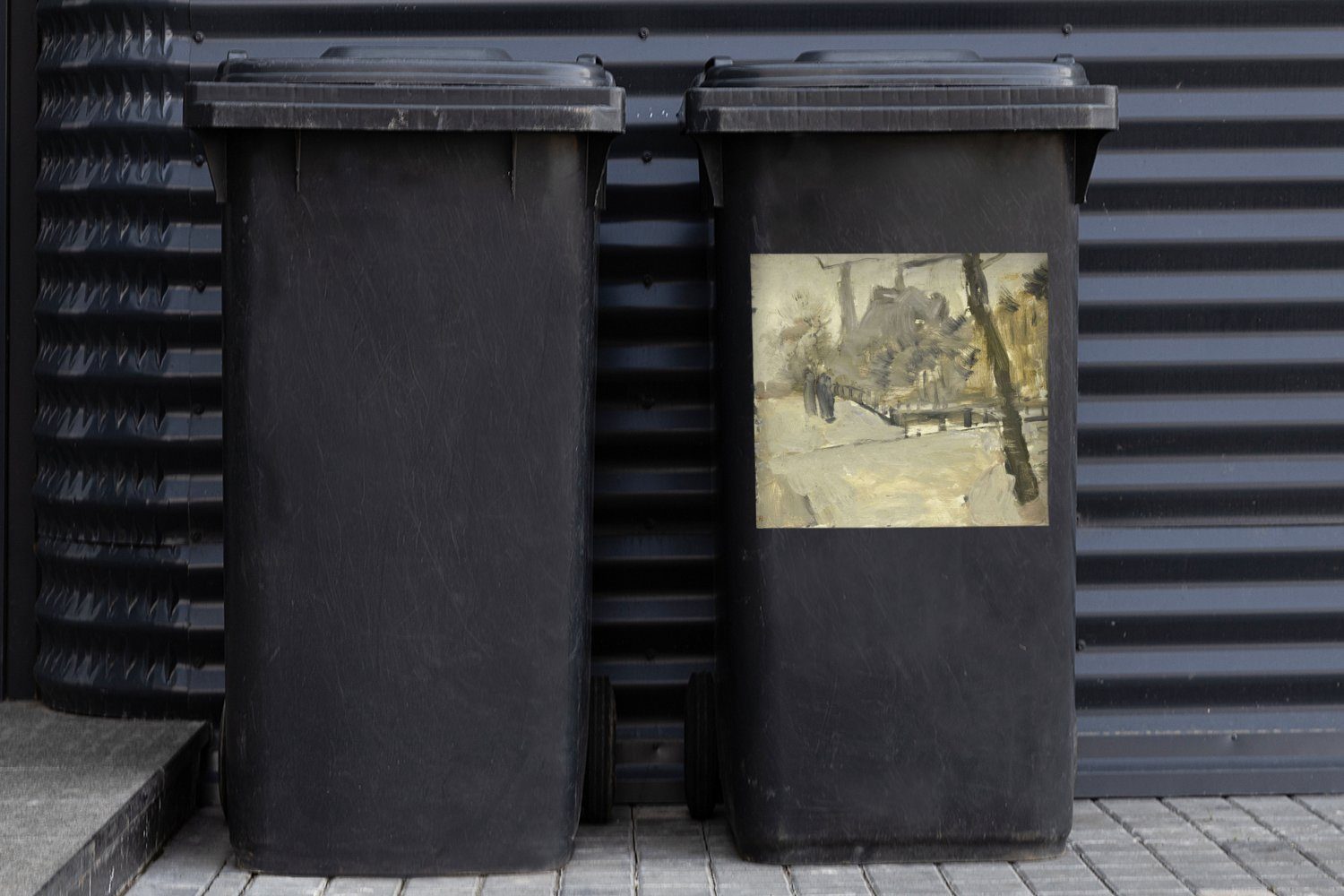 Container, Leidsegracht Breitner in Sticker, Amsterdam George von Gemälde Mülltonne, - Mülleimer-aufkleber, MuchoWow Hendrik Abfalbehälter Die (1 St), Wandsticker