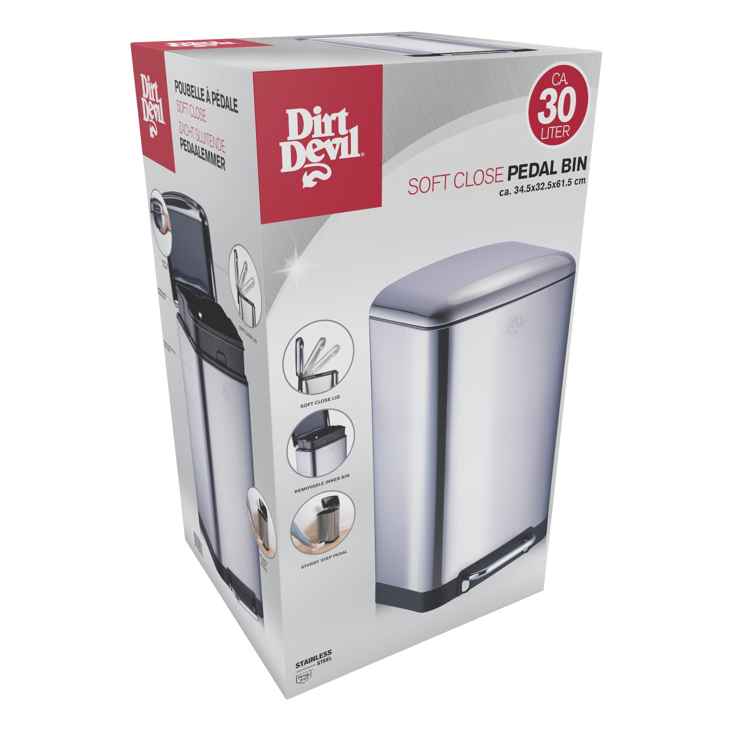 DIRT DEVIL Mülleimer Dirt Devil 30L Tretmülleimer