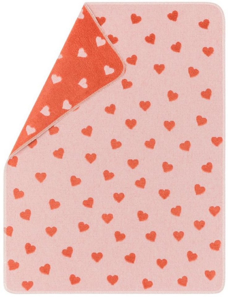 Babydecke Plaid Carla 'Herzen' 70 x 90 cm, DAVID FUSSENEGGER