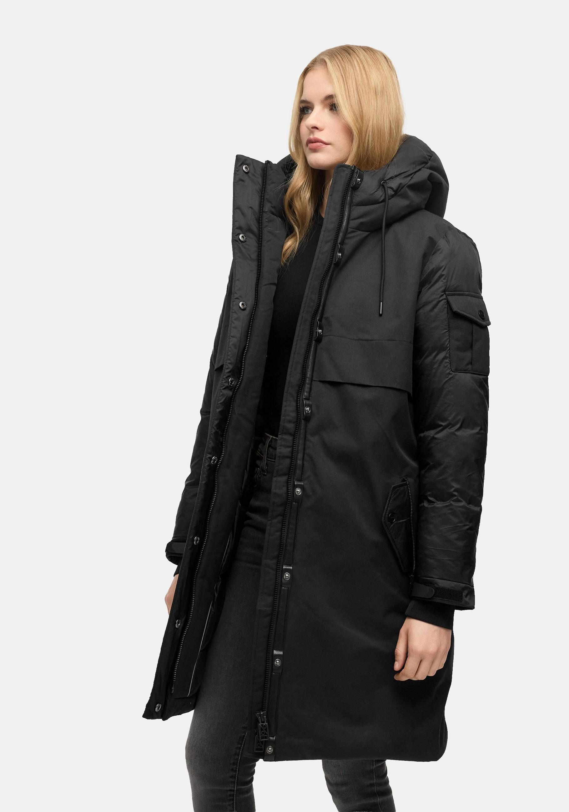 Navahoo Funktionsmantel Peakstorm 14 Modischer Damen Wintermantel aus Materialmix