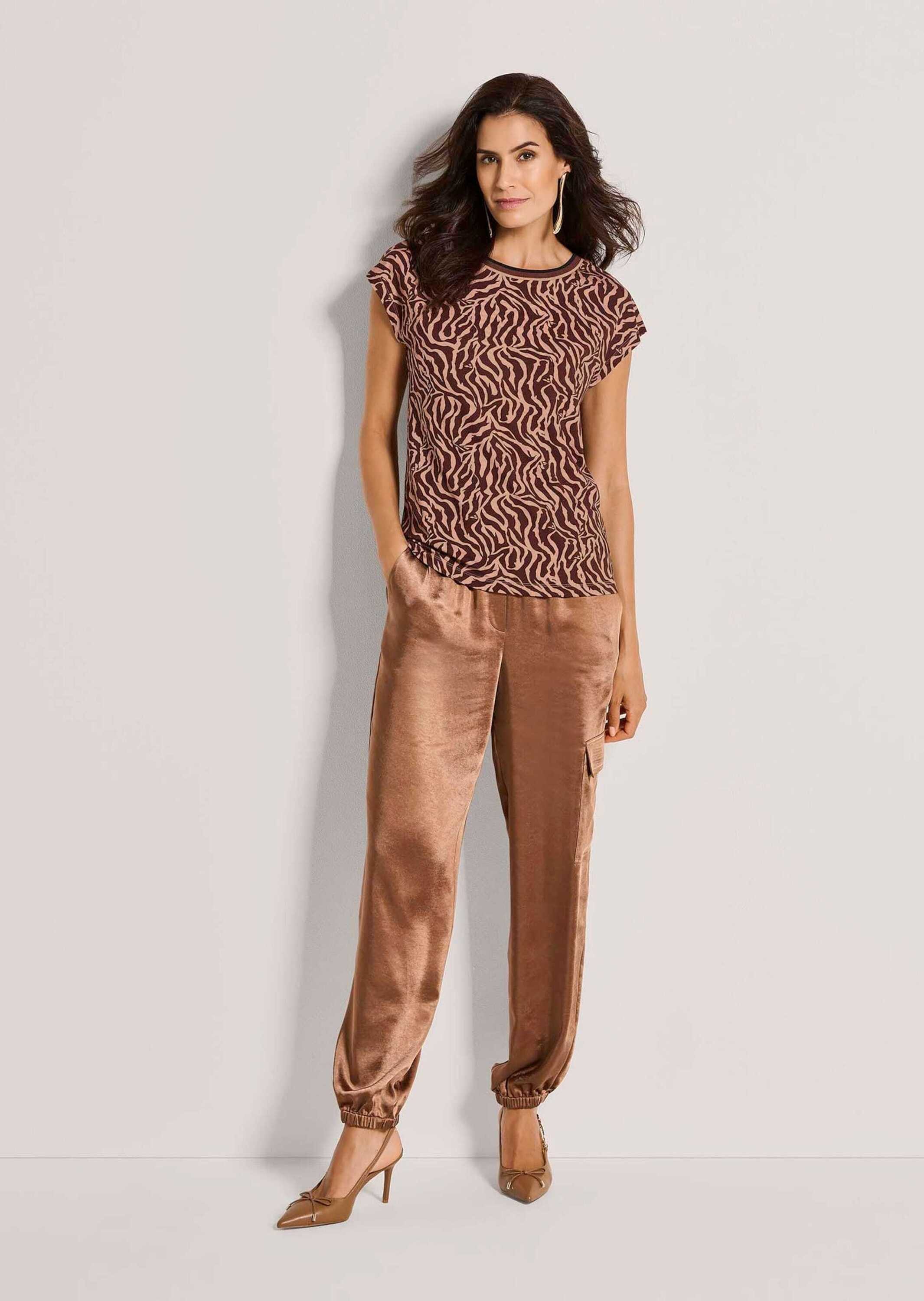Kurzarmshirt Print-Shirt mit kurzem Arm, abstraktes Muster
