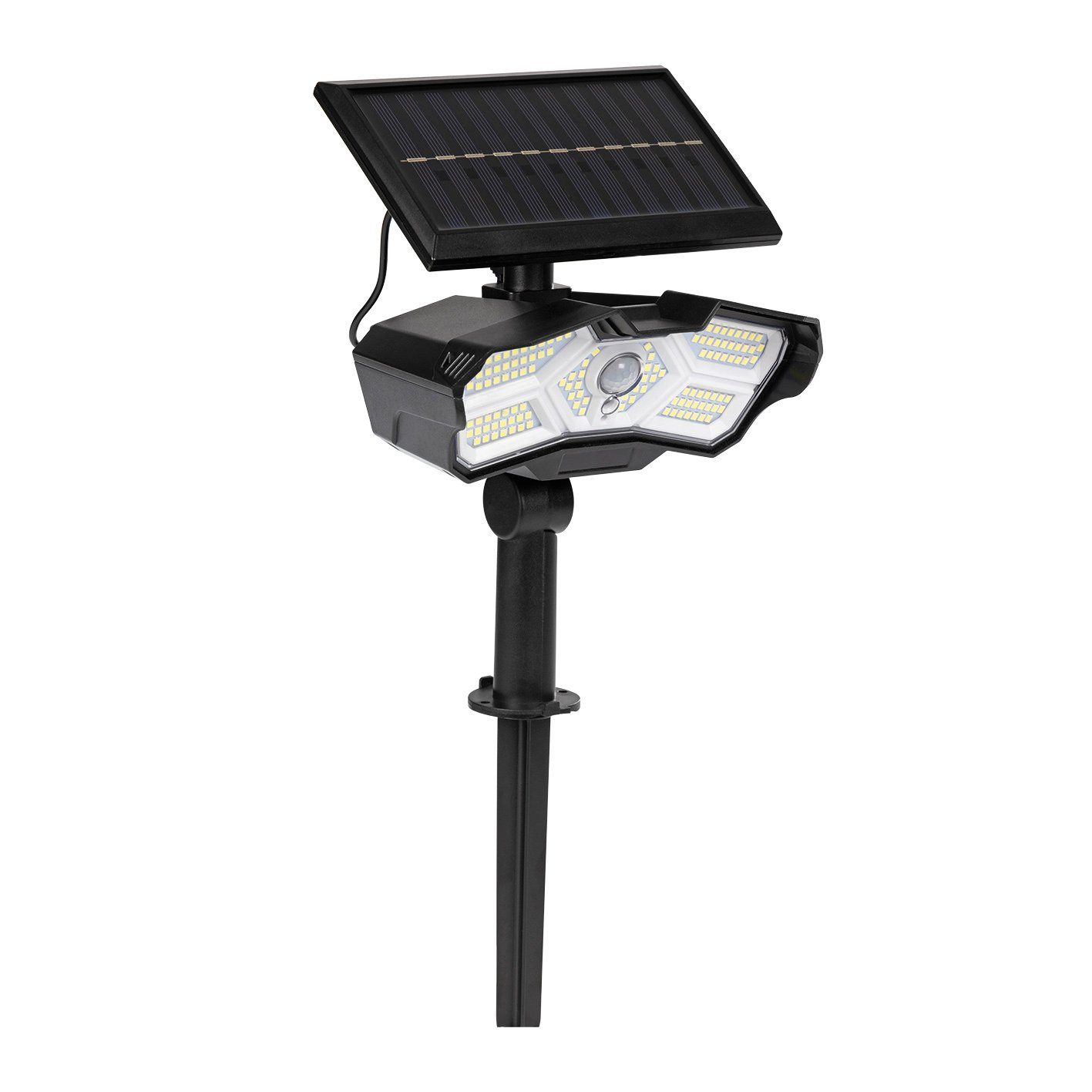 EASYmaxx LED-Solarstrahler LED Solarleuchte Bewegungsmelder schwarz