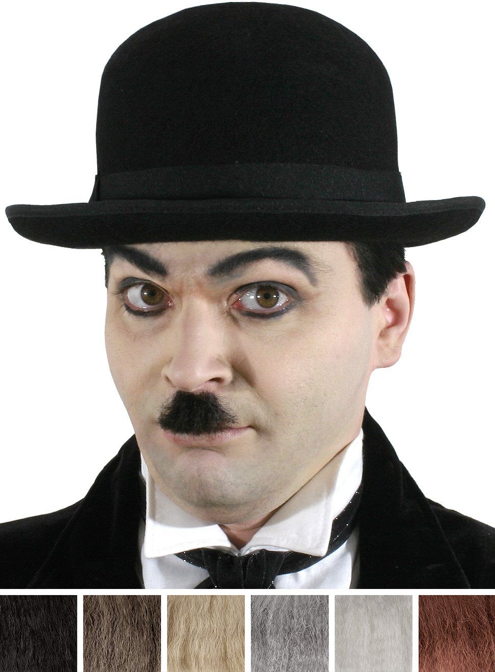 Maskworld Kostüm Schnurrbart Charlie - 6 Farben