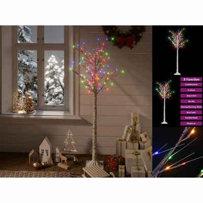 vidaXL Künstlicher Weihnachtsbaum Weihnachtsbaum 140 LEDs 1,5 m Mehrfarbig Weide Indoor Outdoor