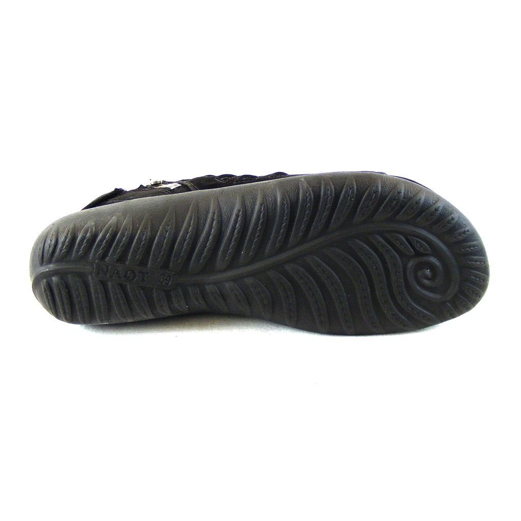 Damen schwarz Naot Fußbett Schuhe Sandalette Sandalen 16533 Leder Nubuk NAOT Pitau