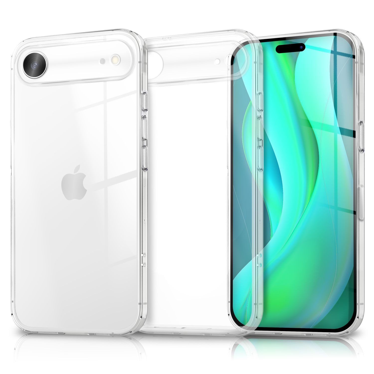 Nalia Smartphone-Hülle Apple iPhone 17 Air 16,5 cm (6,5 Zoll), GLAZE Case - Transparentes Silikon, Anti-Watermark & Schlank