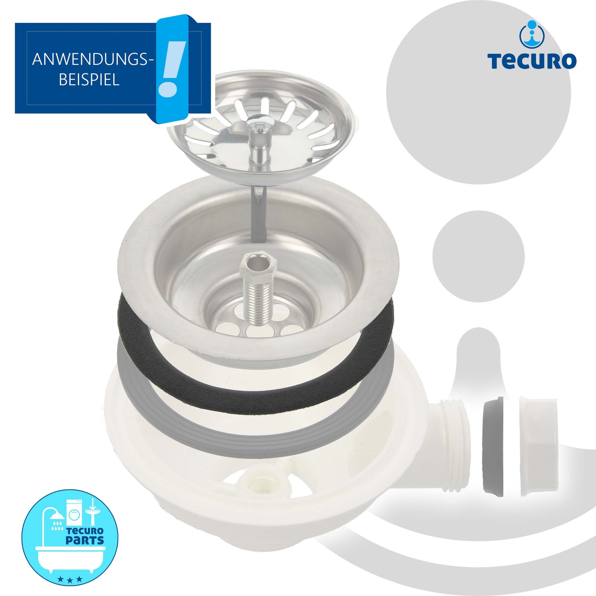 tecuro Siphon Gummi-Flachdichtung zu Siebkorb 3 1/2 Zoll - Ø 113 mm – Bild 3 von 5