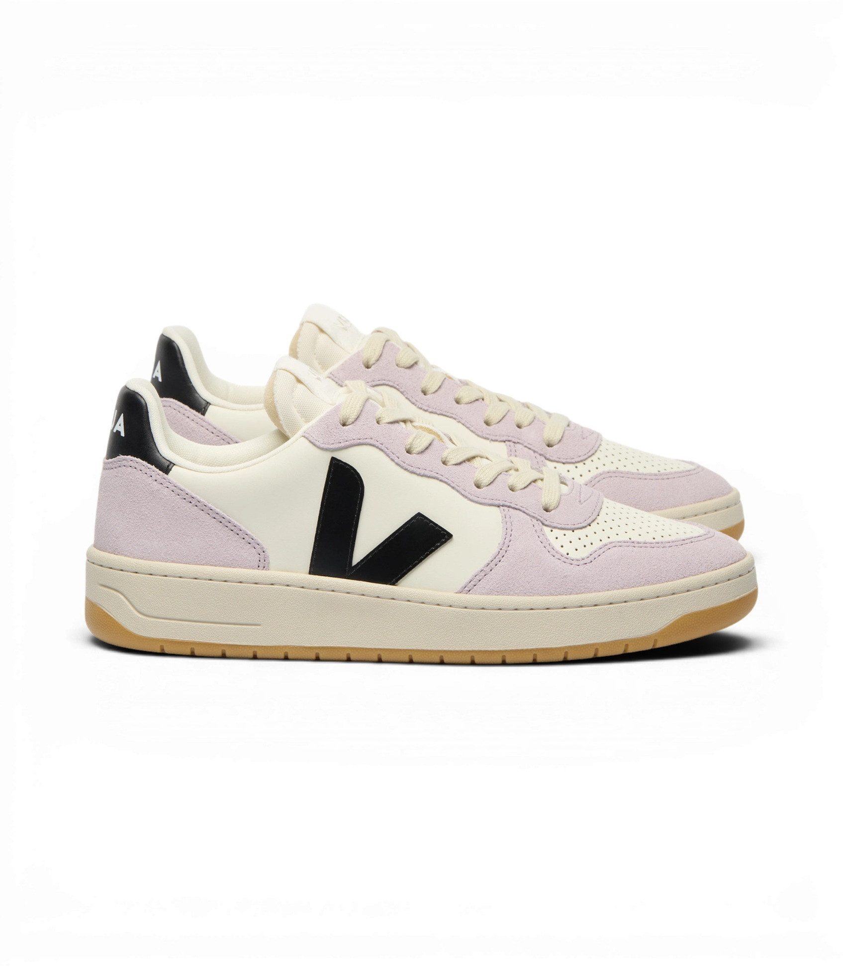 VEJA V-10 Prime (Leder) beige/rosa/schwarz Sneaker