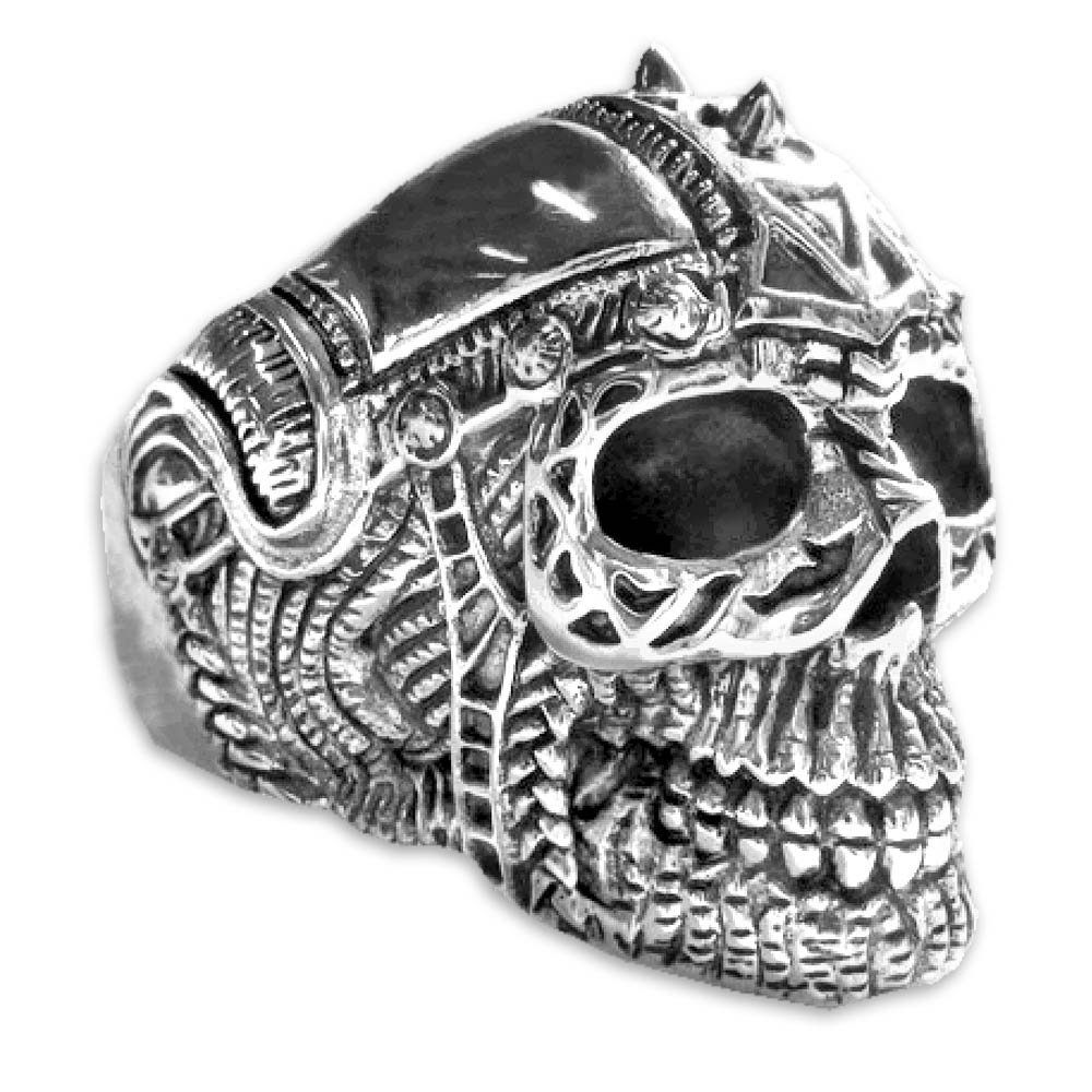 viva-adorno Silberring Totenkopf Ring Streihelm 925 günstig online kaufen