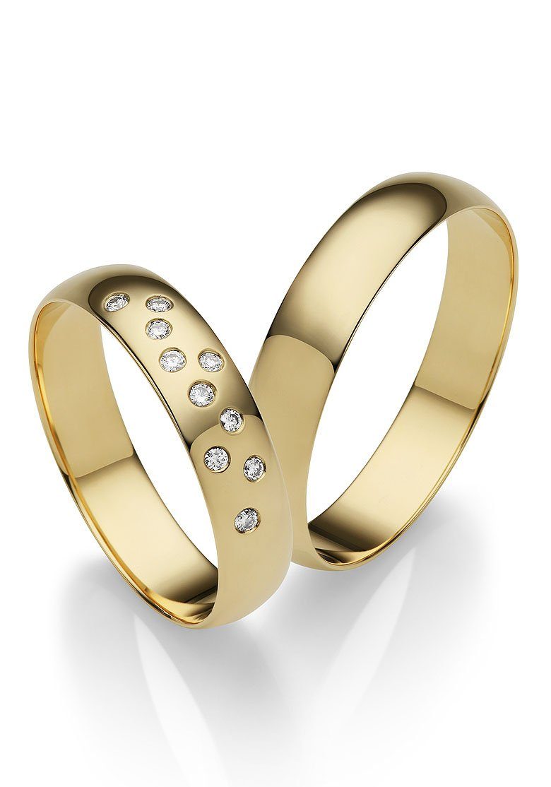 Firetti Trauring Schmuck Geschenk Gold 375 Hochzeit Ehering "LIEBE", Made in Germany, wahlweise mit oder ohne Brillanten