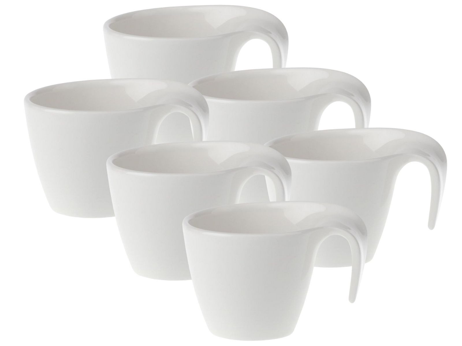 Villeroy & Boch Geschirr-Set Flow Mokka-/Espressoobertasse 0,1l Set6, Premium Porcelain