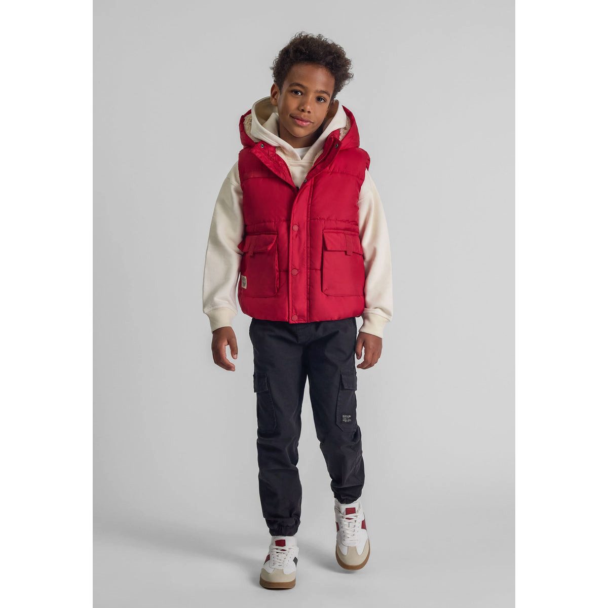 MINOTI Steppweste für Jungen mit Kapuze Teddyfleece-Futter – Bild 2 von 4
