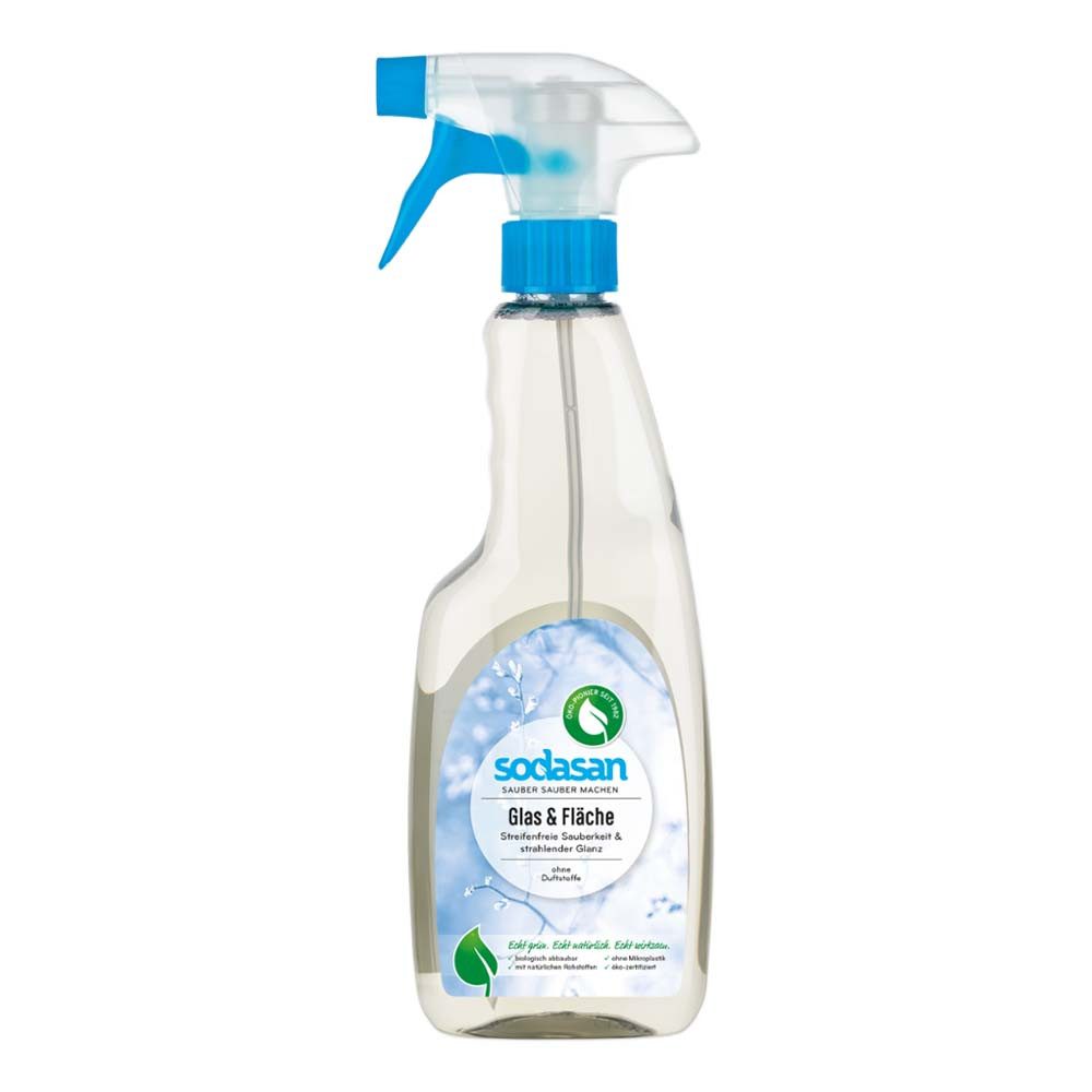 Sodasan Glas & Flächen Reiniger - Sprühflasche 500ml Glasreiniger