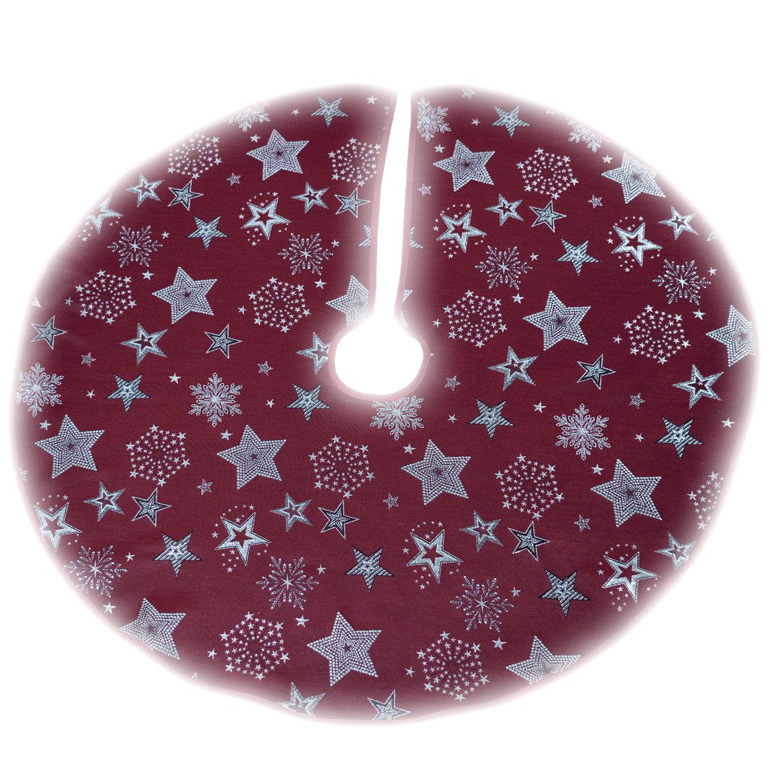 texpot Tischdecke Weihnachtsbaumdecke Stickerei Sterne Winter Weihnachten Deko (1-tlg)