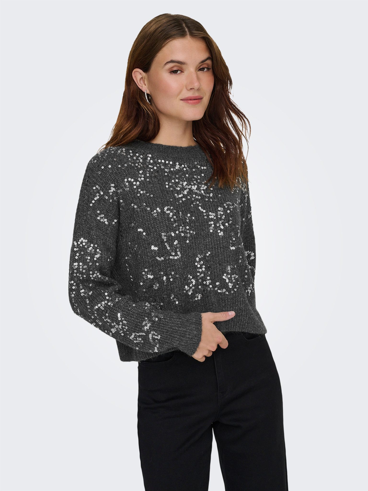 ONLY Rundhalspullover ONLALTA LS SEQUIN O-NECK günstig online kaufen