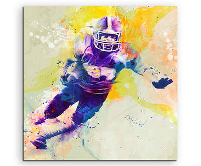 Sinus Art Leinwandbild American Football IV 60x60cm Aquarell Art Leinwandbild