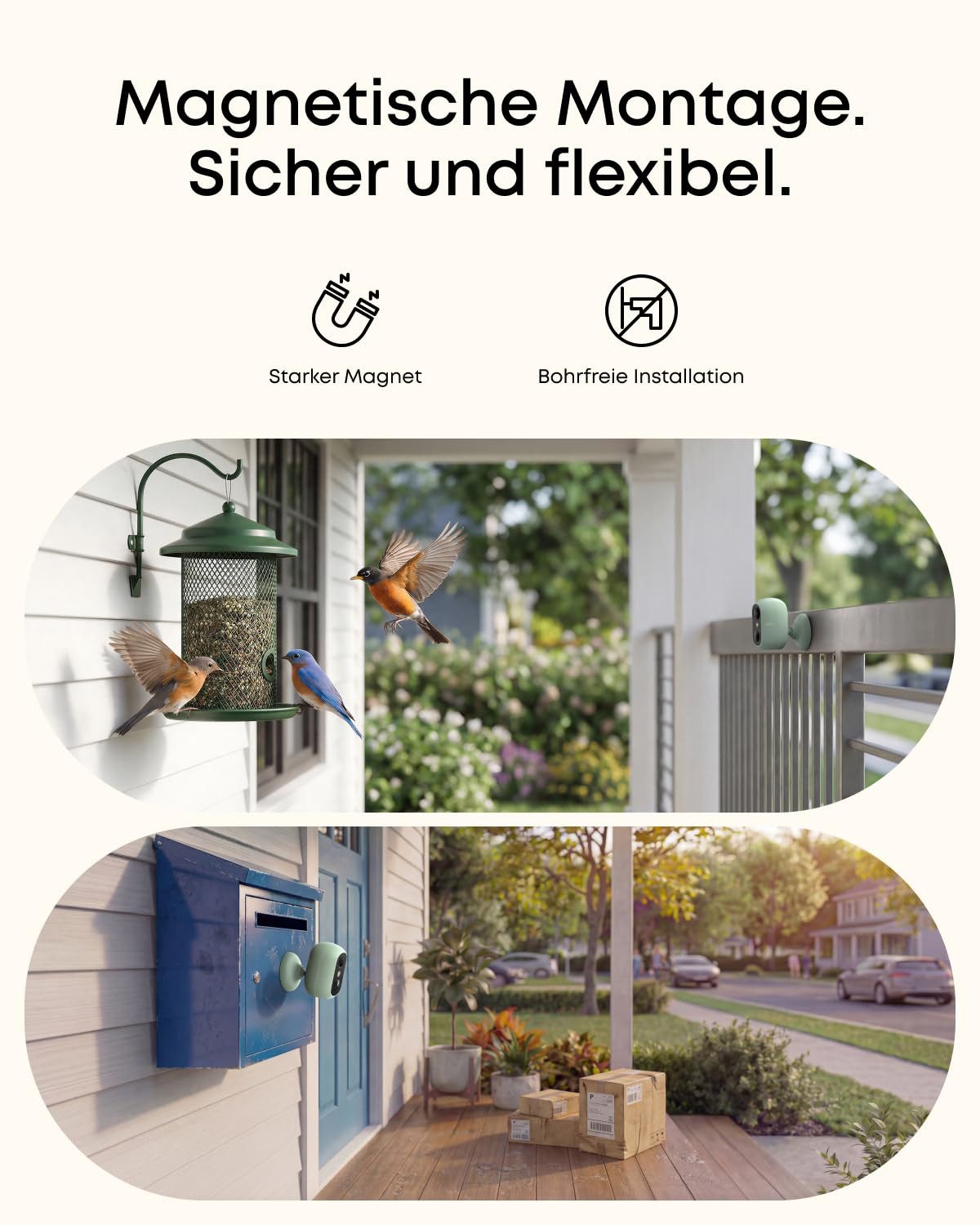 eufy Security Überwachungskamera C35, Kabellose Überwachungskamera Außen & Innen, Magnetische Halterung (Außenbereich, 1-tlg., Nachtsicht)