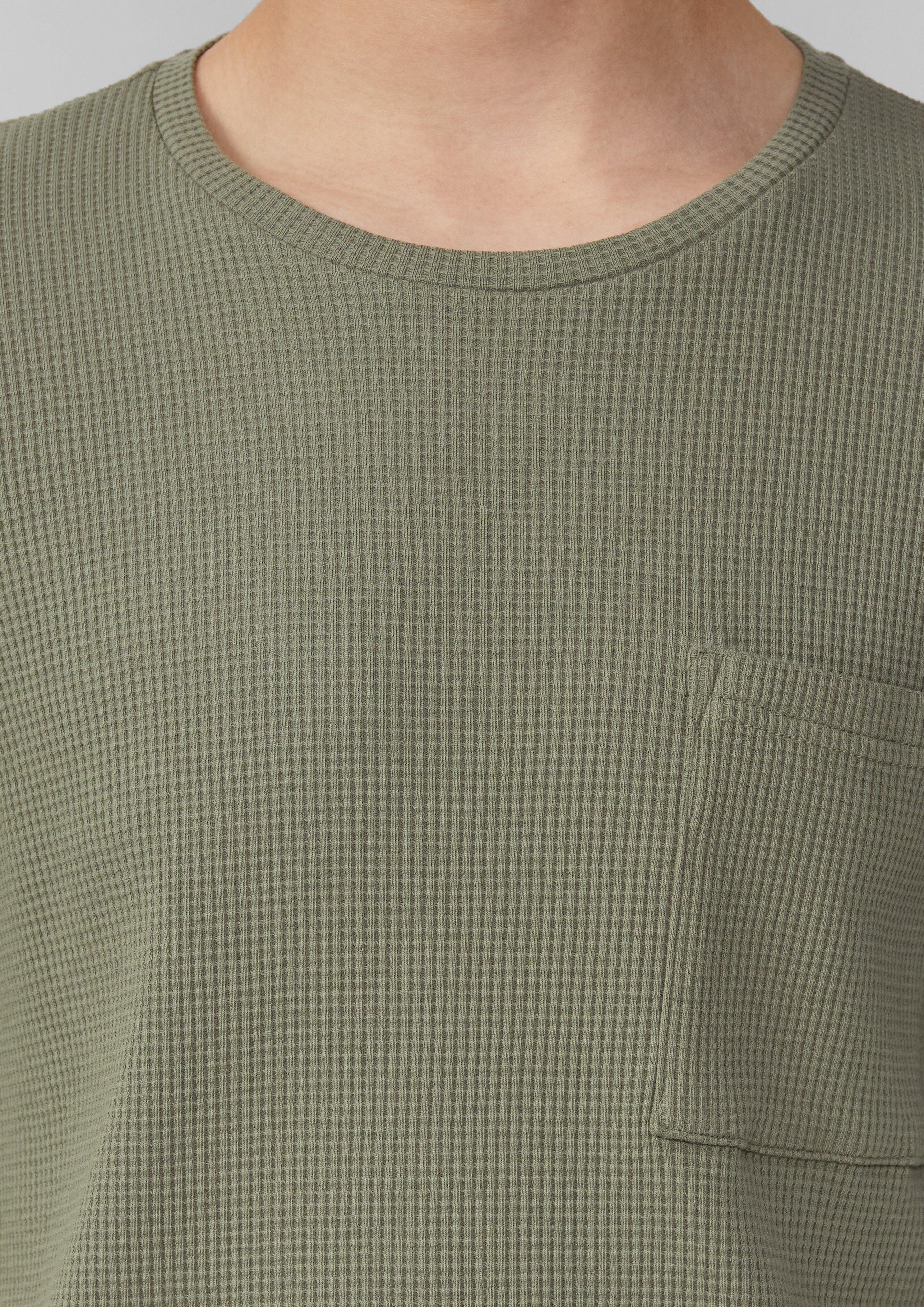 QS Kurzarmshirt T-Shirt aus Waffelpiqué mit günstig online kaufen