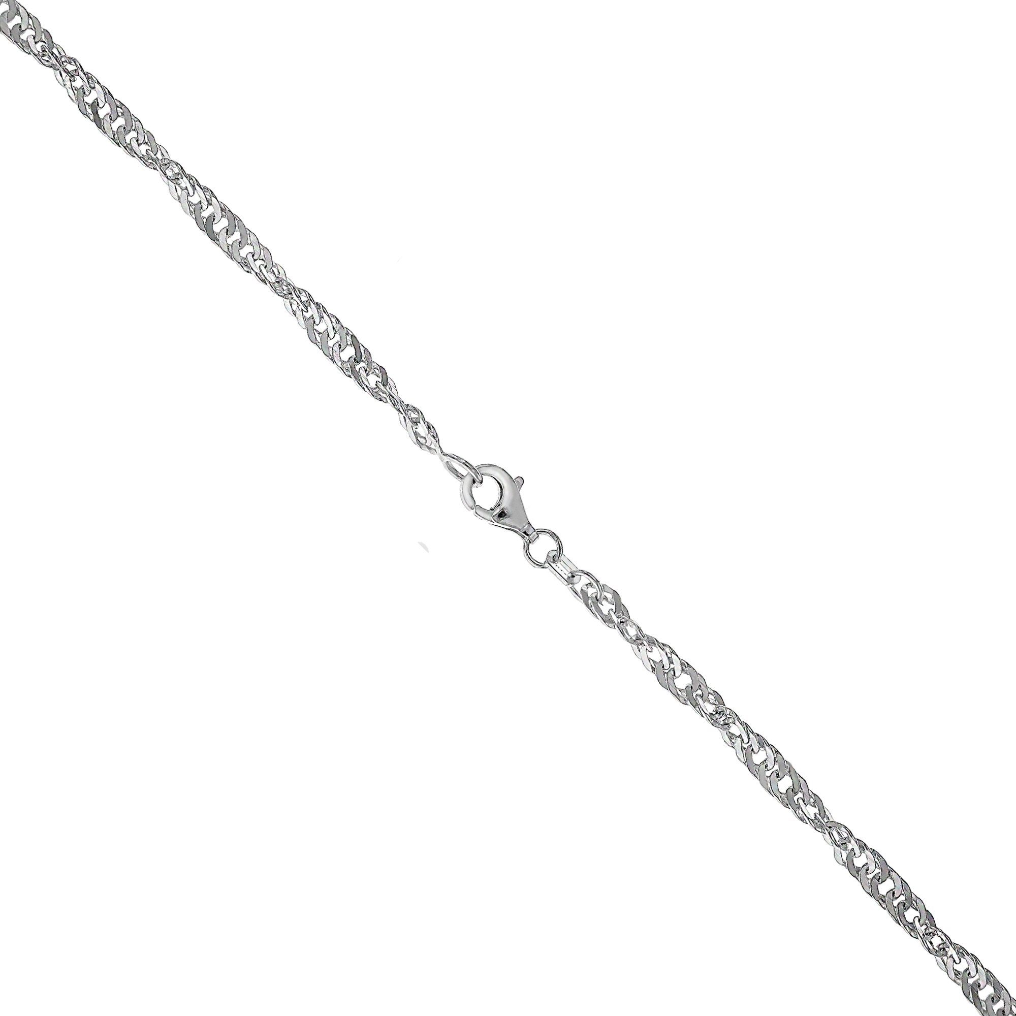 Vivance Collierkettchen 925/- Sterling Silber weiss Singapurkette 60 cm