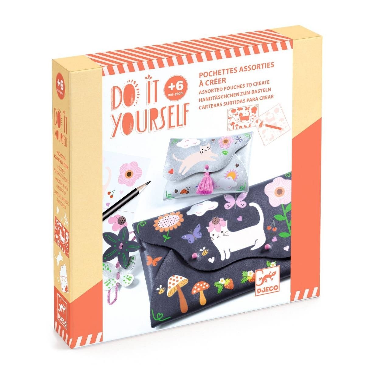 DJECO Kreativset DIY: Tasche Freunde Bastelset für Kinder