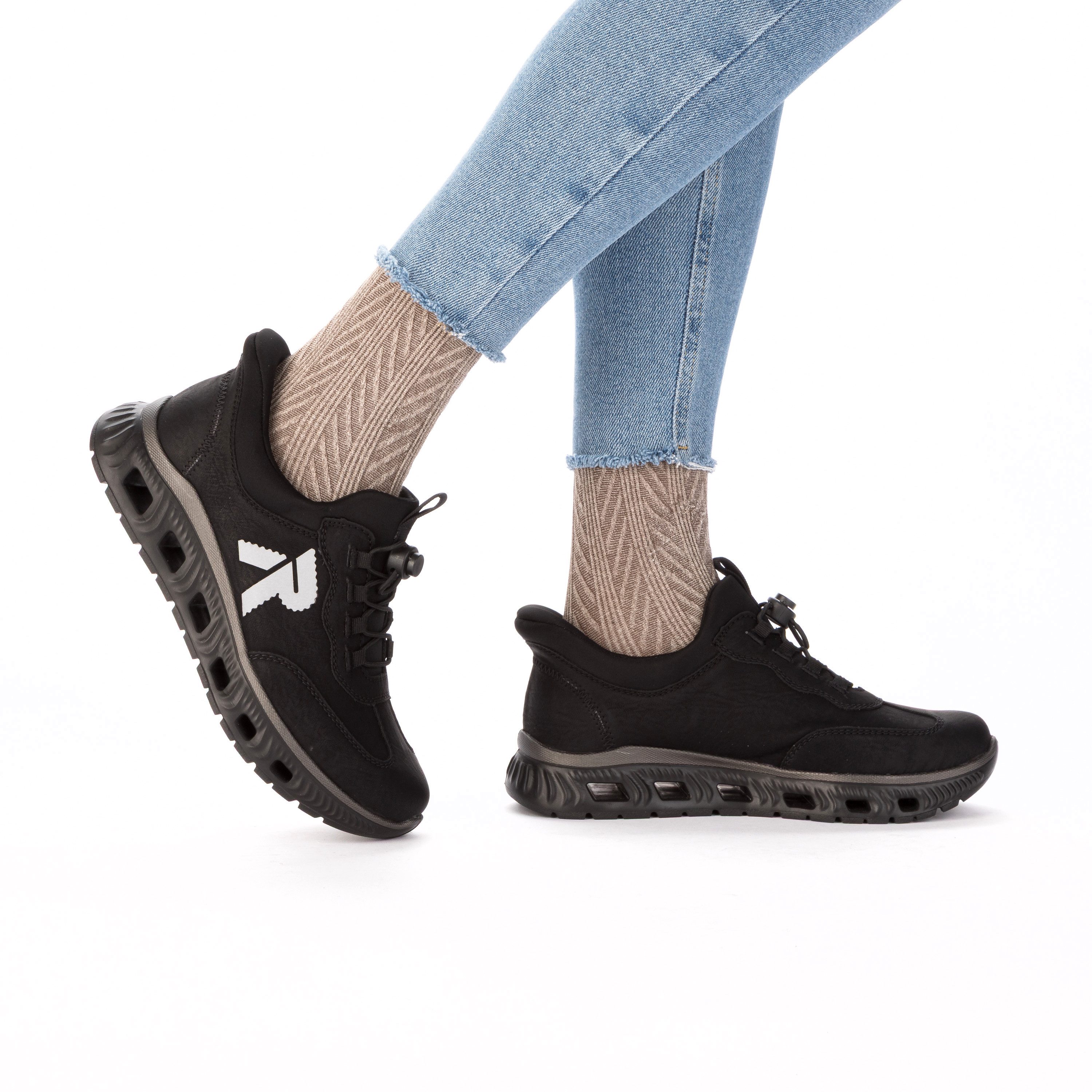 Rieker Ready2GO Slip-On Sneaker Freizeitschuh, Halbschuh, Schlupfschuh mit Schnellverschluss