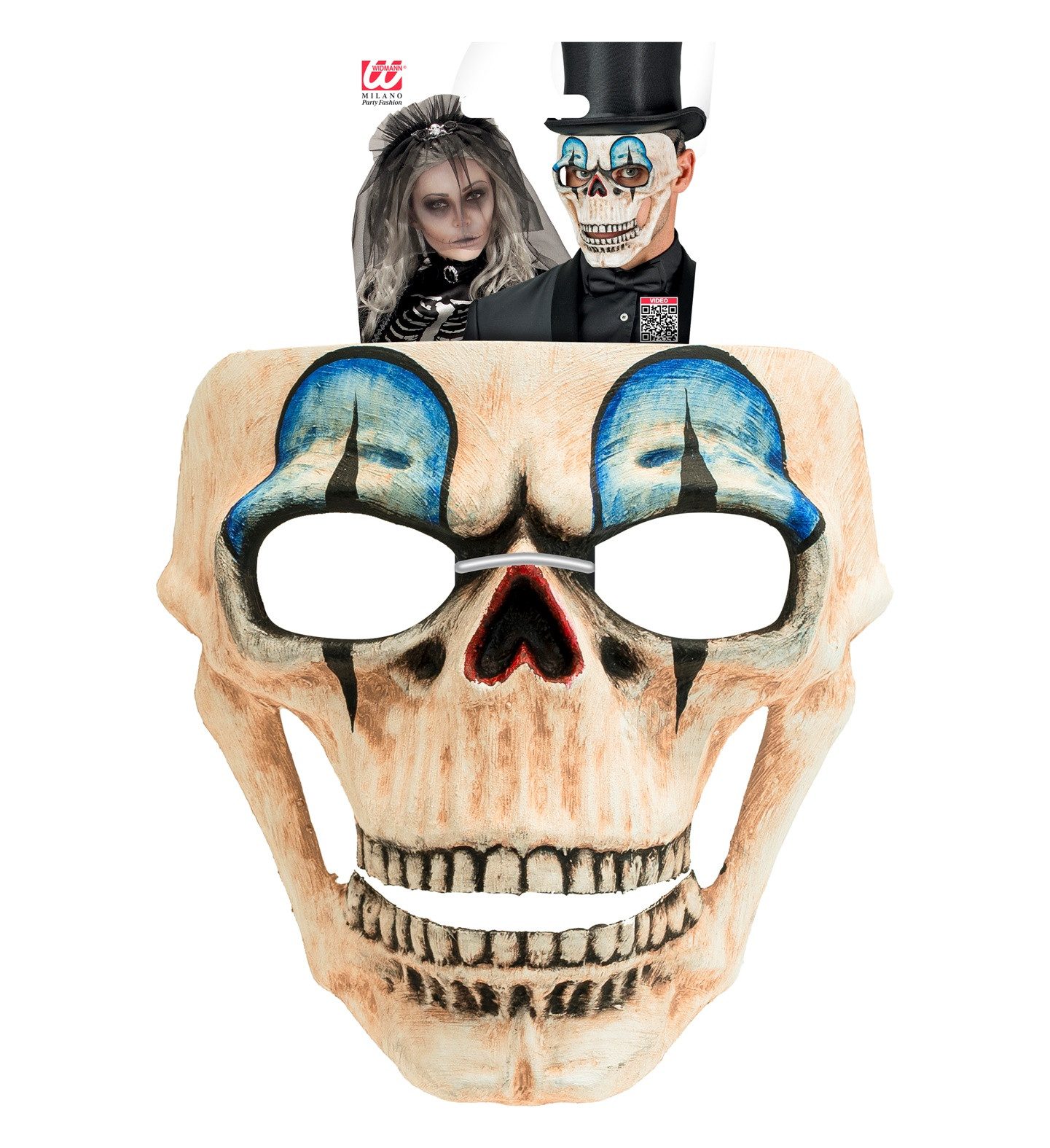 Widmann S.r.l. Verkleidungsmaske Halloween Totenkopf Maske 'Commedia dell`Arte', B