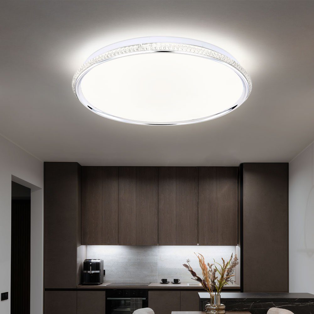 Deckenleuchte, LED-Leuchtmittel Deckenlampe fest verbaut, LED Neutralweiß, Wohnzimmer Globo Kristallleuchte Deckenleuchte