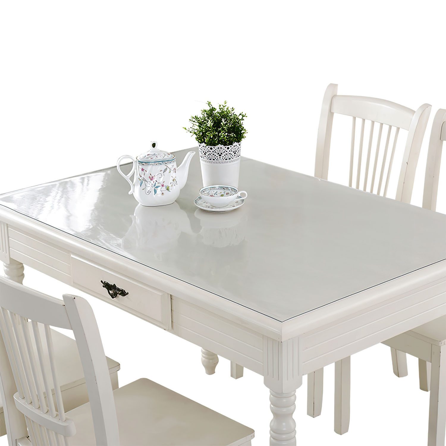 HEYHIPPO Tischdecke PVC transparente Tischdecke 90×150cm Tischplattenschutz Tischabdeckung (Geruchloses Tischset aus weichem Glas, 1,5 mm dick, verschleißfest), Wasserfeste, schmutzabweisende und durchdringungssichere Tischauflage