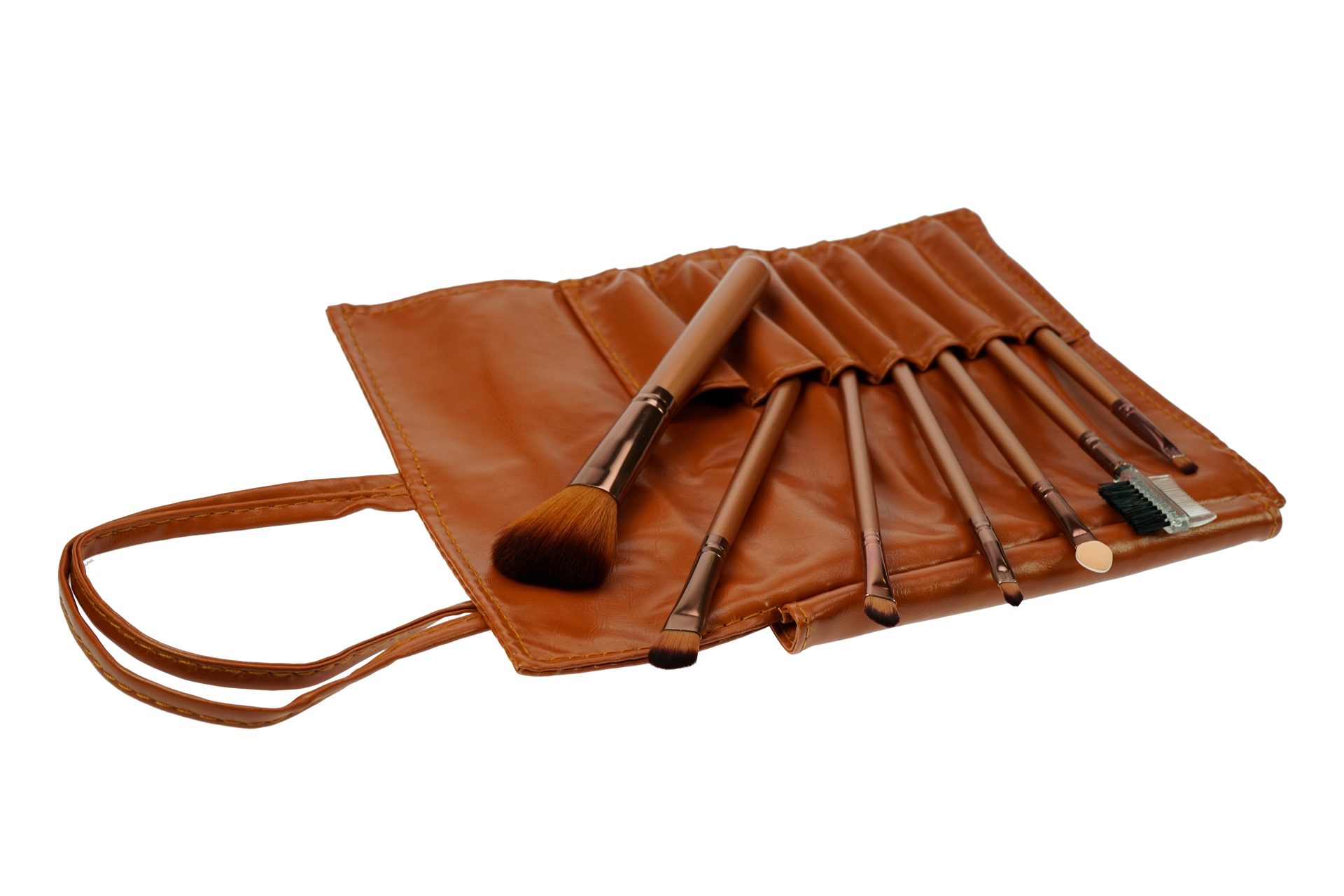 Fantasia Beauty Kosmetikpinsel-Set Pinsel-Set, 7-teilig, rosengold mit Synthetik-Haar in Rolle, 1 tlg.