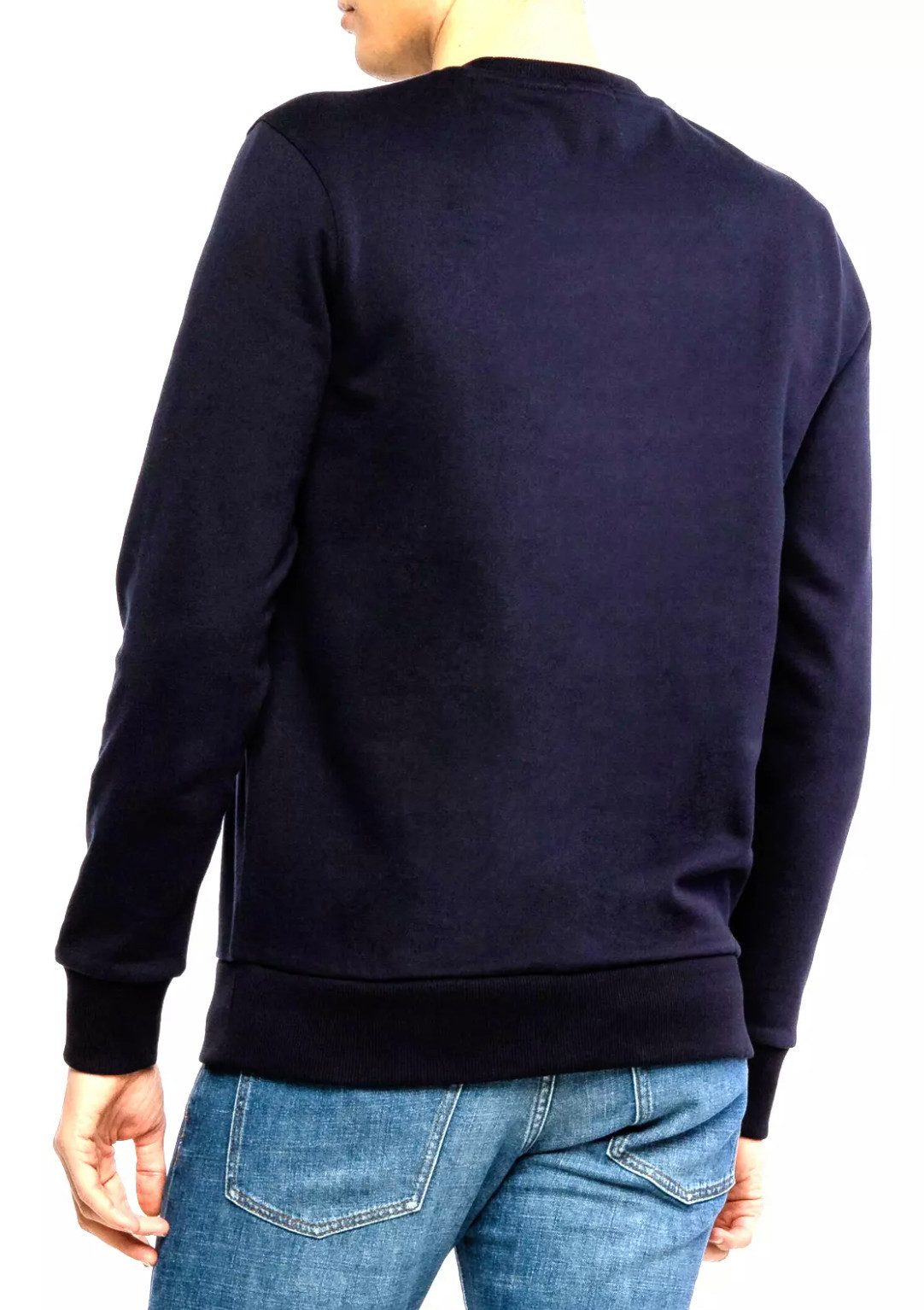 BOSS Sweatshirt Stadler 50 Sweater Logo-Flock-Print, Gerippte Bündchen und ein gerippter Saum