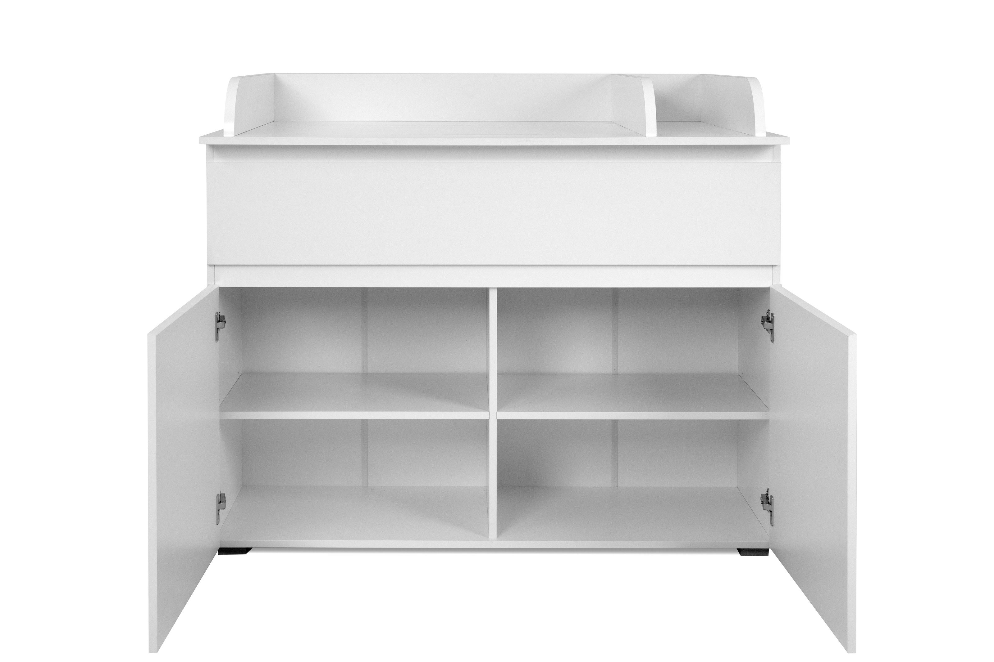 freiraum Wickelkommode Image, 2 Türen, 1 Schublade, Wickelaufsatz, Weiß - 120x102x77cm (BxHxT)