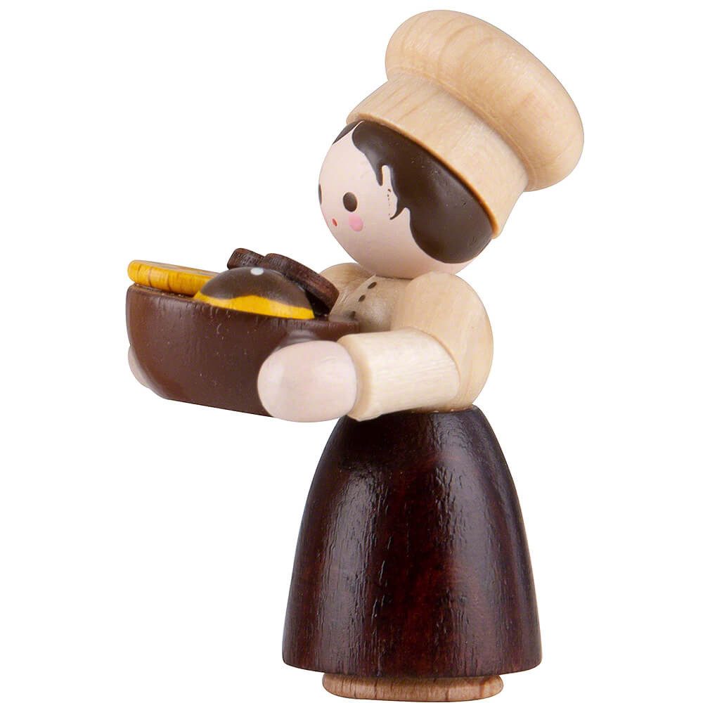 Volkskunstwerkstatt Romy Thiel Dekofigur Thiel-Figur Bäckermädchen - natur (4,6cm) von Romy Thiel