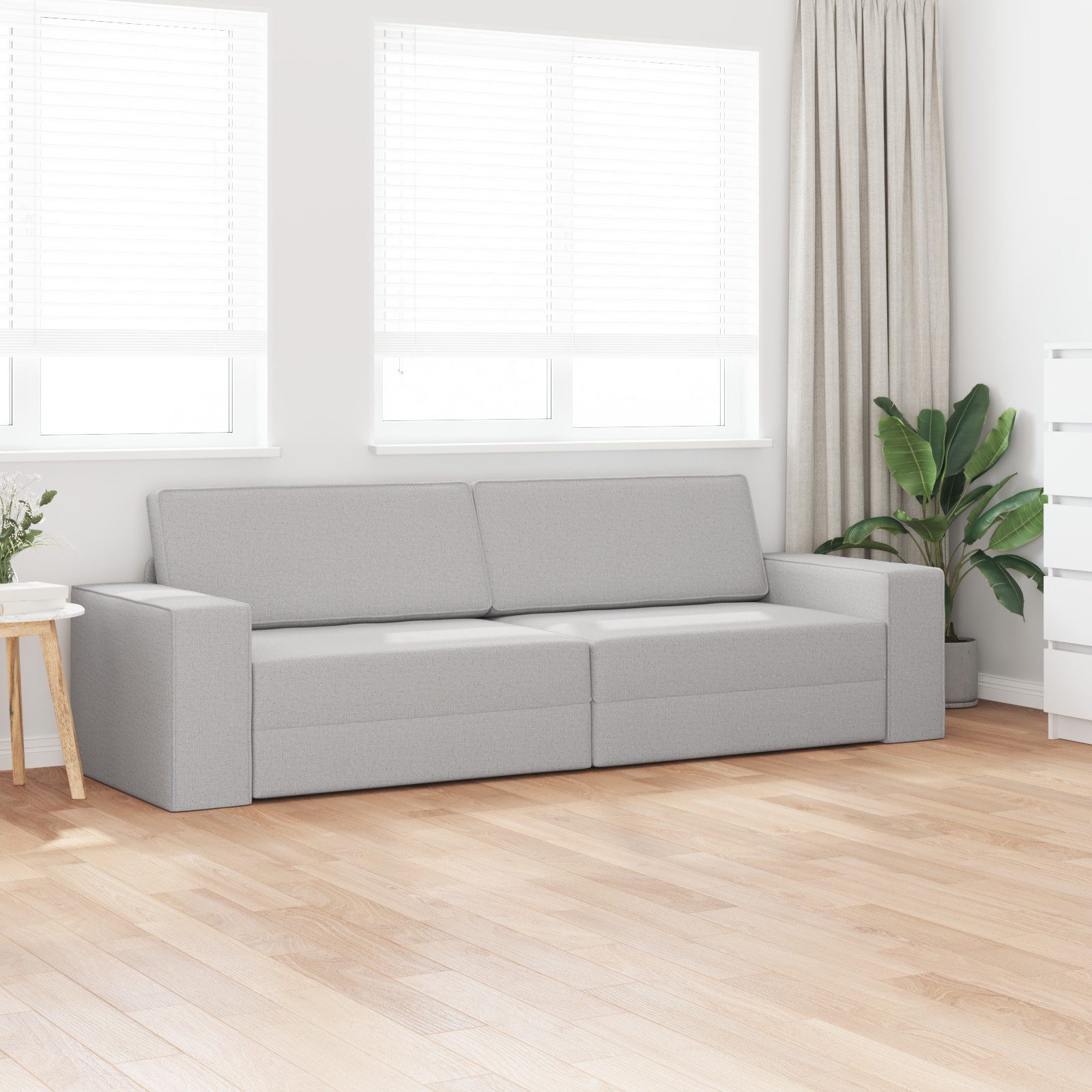 vidaXL Sofa Boden-Schlafsofa 2-in-1 Wolkengrau 245x150x60.5 günstig online kaufen
