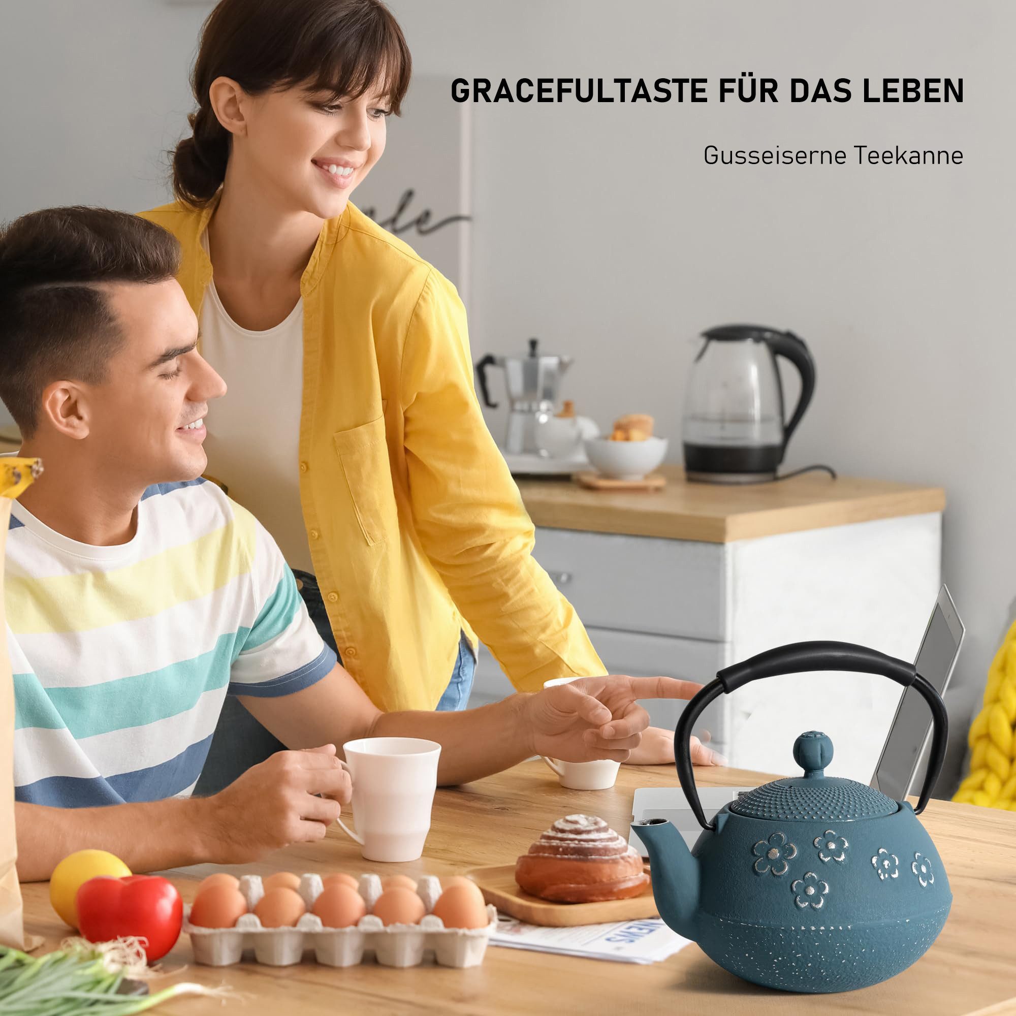 Vankel Teekanne Vielseitige Gusseisen Teekanne Kollektion mit Edelstahlfilter
