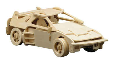 Pebaro 3D-Puzzle Holzbausatz Italienischer Sportwagen, 865/5, 67 Puzzleteile