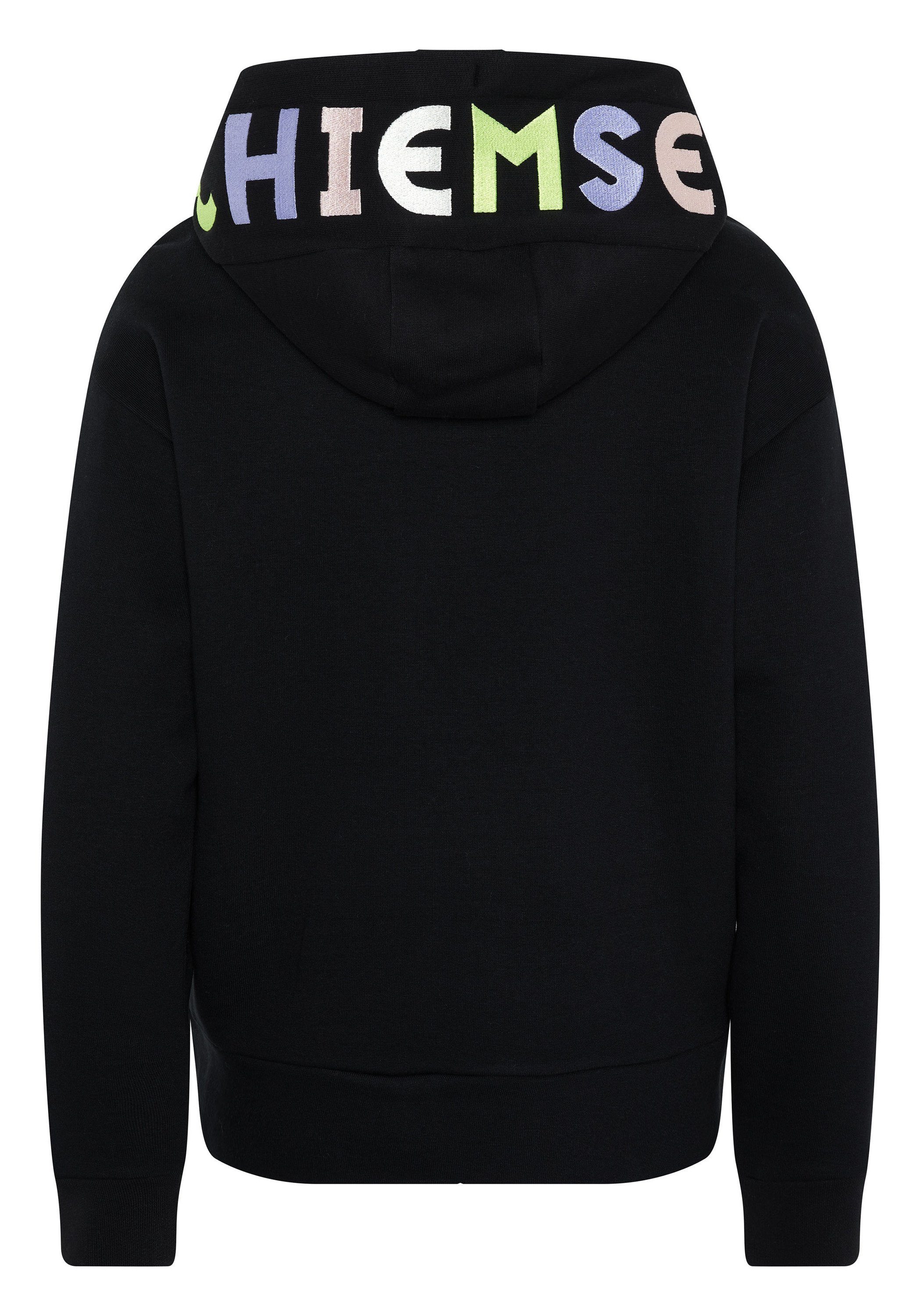 1 Kapuzensweatjacke Chiemsee Hoodie mit Label-Kapuze Comfort-Fit in schwarz O-Shape
