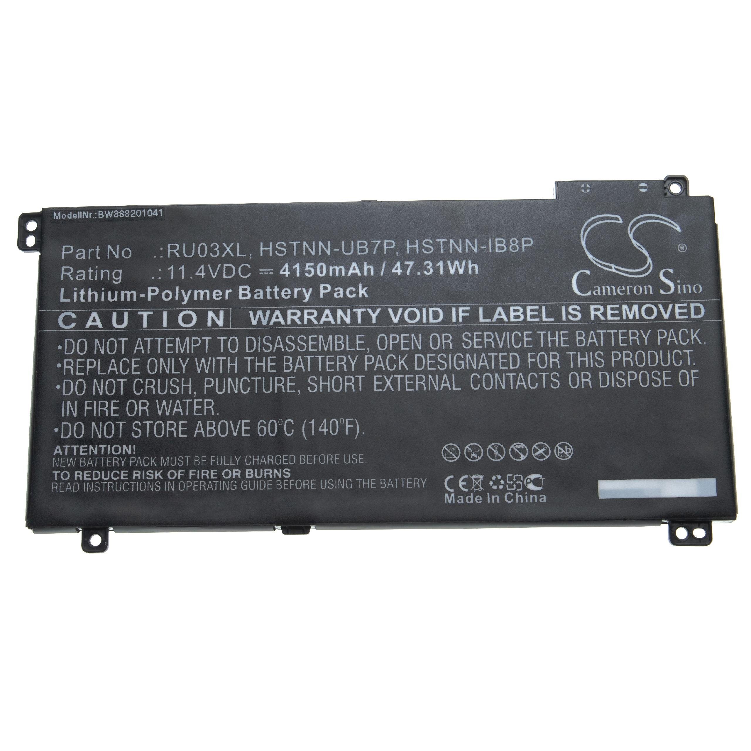 vhbw Ersatz für HP RU03048XL, RU03XL, L12717-541, L12791-855 für Laptop-Akku Li-Polymer 4150 mAh (11,4 V)