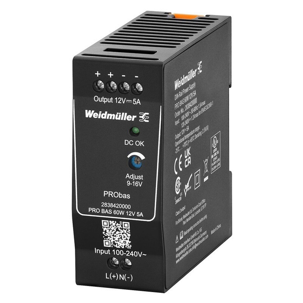 Weidmüller Sicherheitsrelais Weidmüller Stromversorgung 12V DC PRO BAS 60W 12V 5A