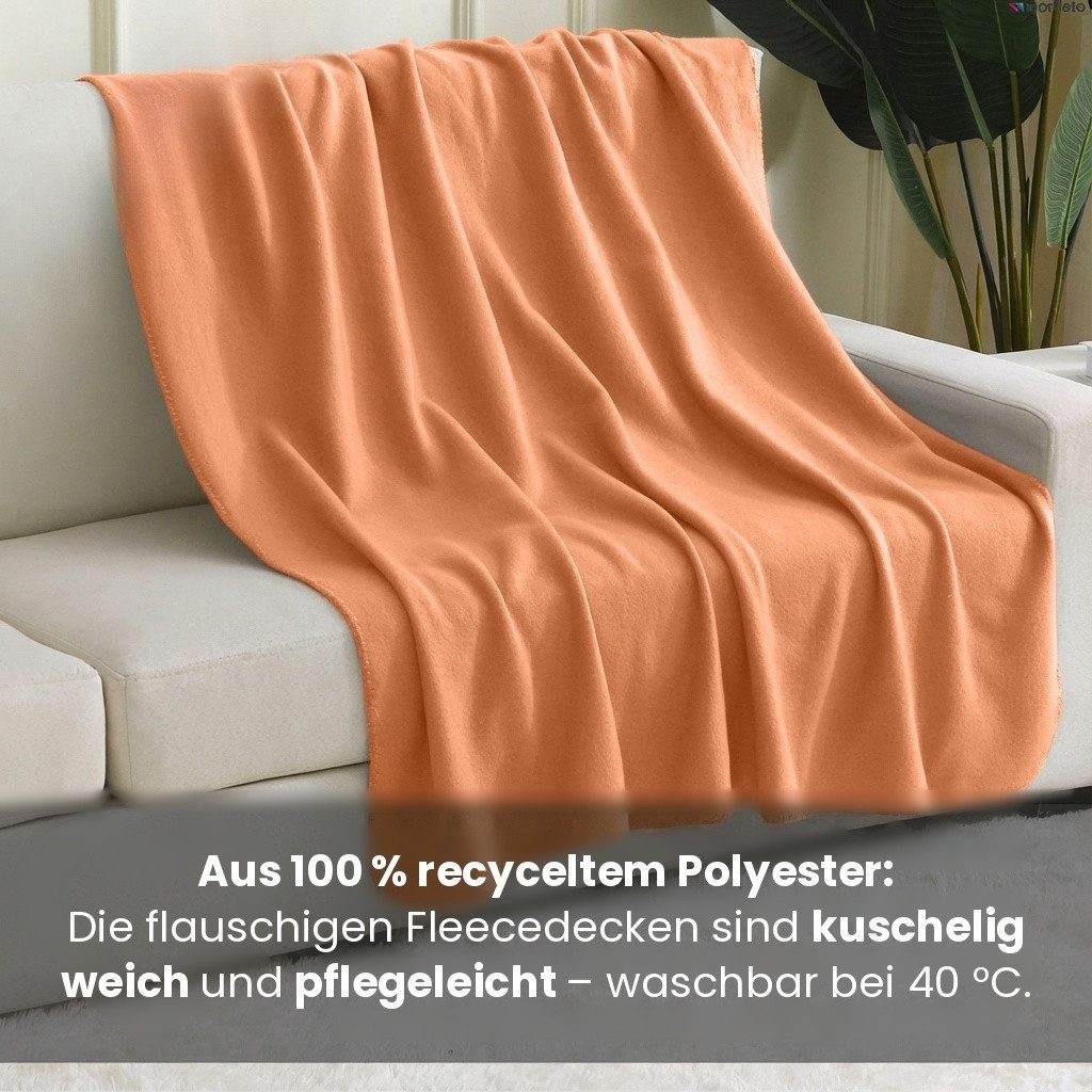 Wohndecke 2er Set eco-line Fleecedecke ca. 130x160, wometo, OEKO-TEX®, 100% recyceltes Material, Antipilling – Bild 5 von 5