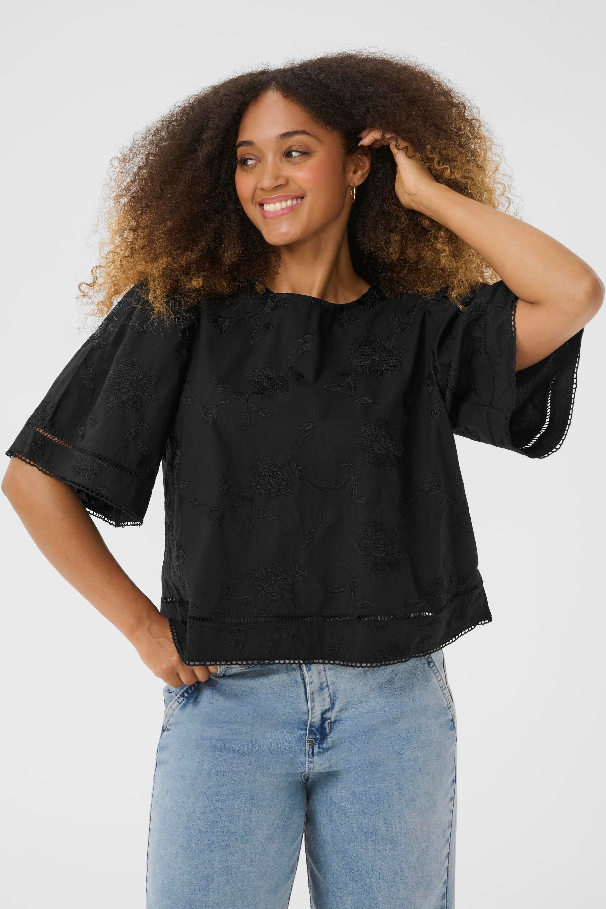 Cream Kurzarmbluse Kurzarm-Bluse CRAnais