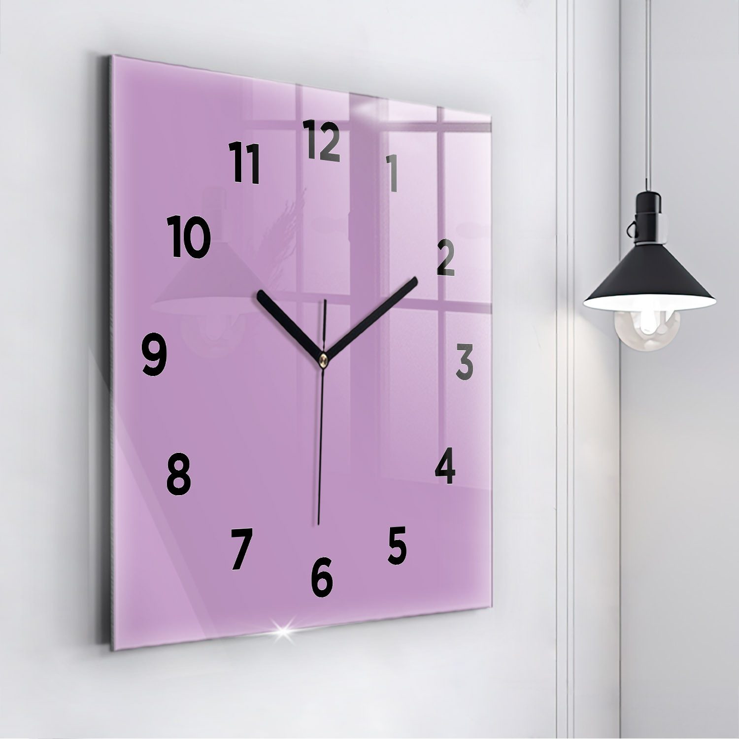 Tulup Wanduhr Glasuhr Quadratische Wanduhr 60x60 cm Uhr Aus Gehärtetem Glas