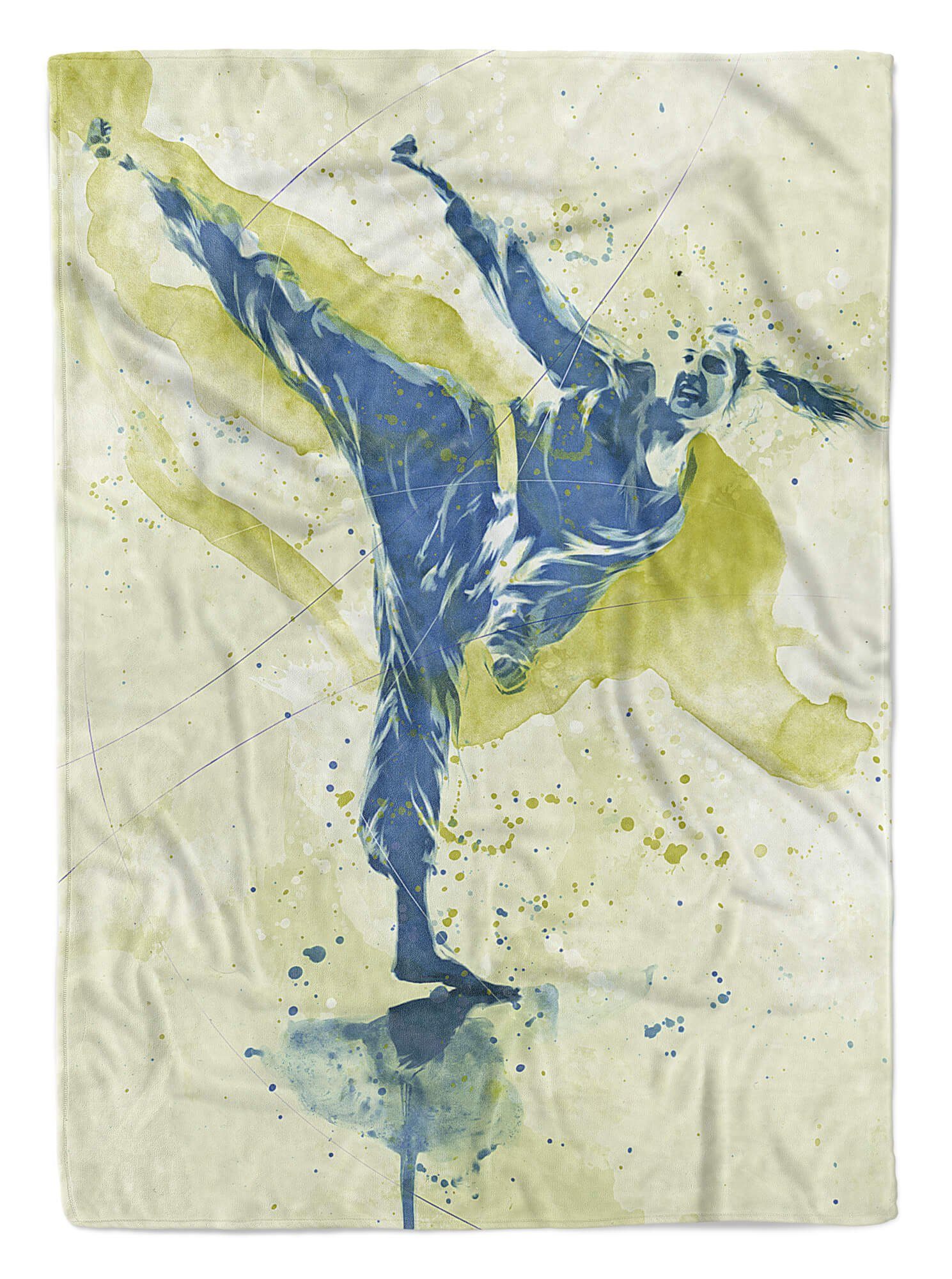 Karate (1-St), Art Sporthand, Strandhandtuch Saunatuch Handtuch Sinus SplashArt Sport Handtuch Baumwolle-Polyester-Mix Handtücher Kuscheldecke Kunstvoll