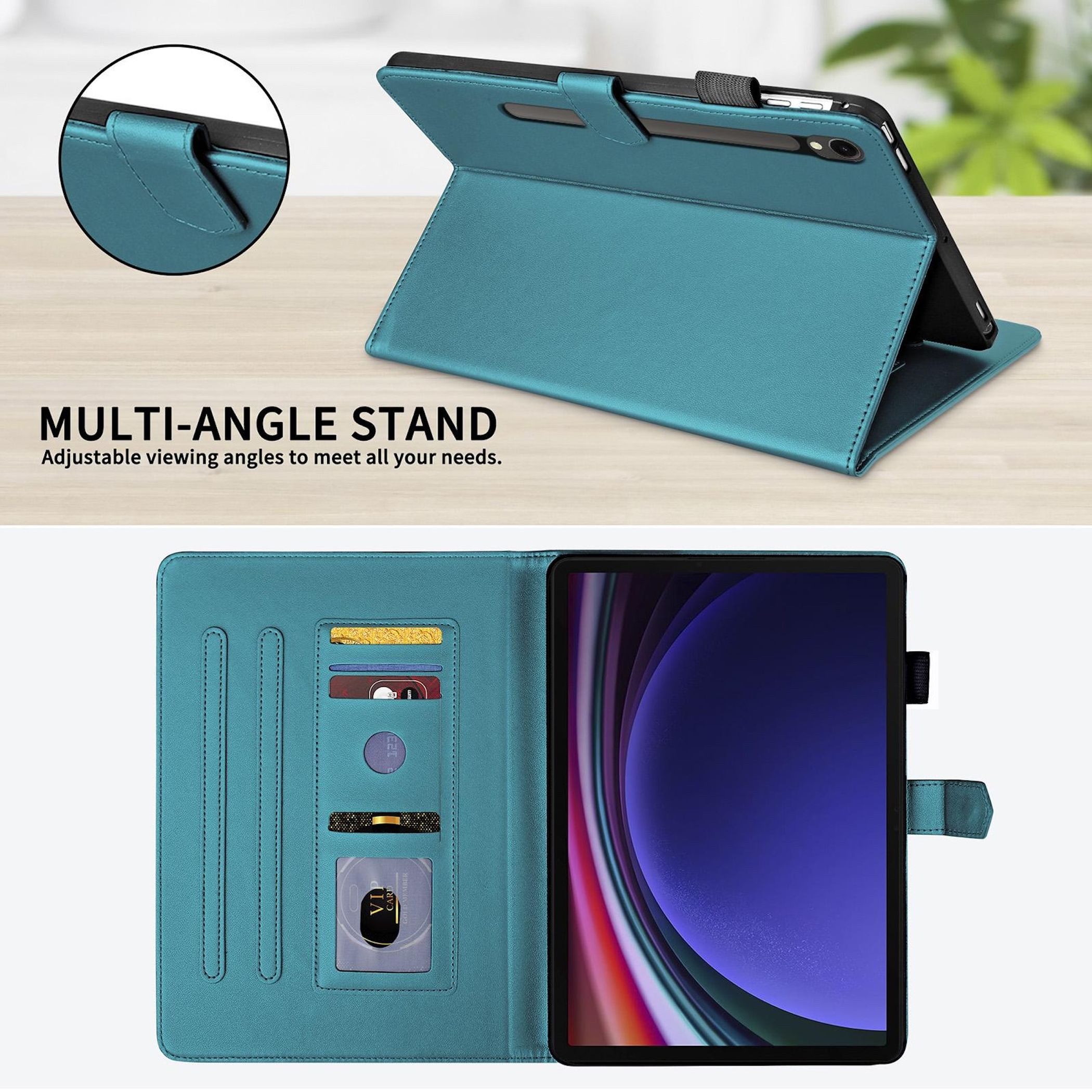 Wigento Tablet-Hülle Für Samsung Galaxy Tab S10 FE Plus Rhombus Kunstleder Hülle Grün, Kunstlederhülle mit Rhombus-Textur und Standfunktion