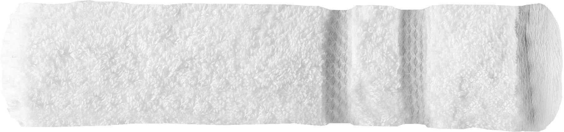 Egeria Gästehandtuch Micro Touch, extrem saugfähig (1-St), 100% Baumwolle weiß & flauschig, Walkfrottee Streifenbordüre