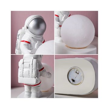 COFI 1453 Nachttischlampe Astronauten-Nachtlampe mit Mondmotiv stehender Mann Dekoration