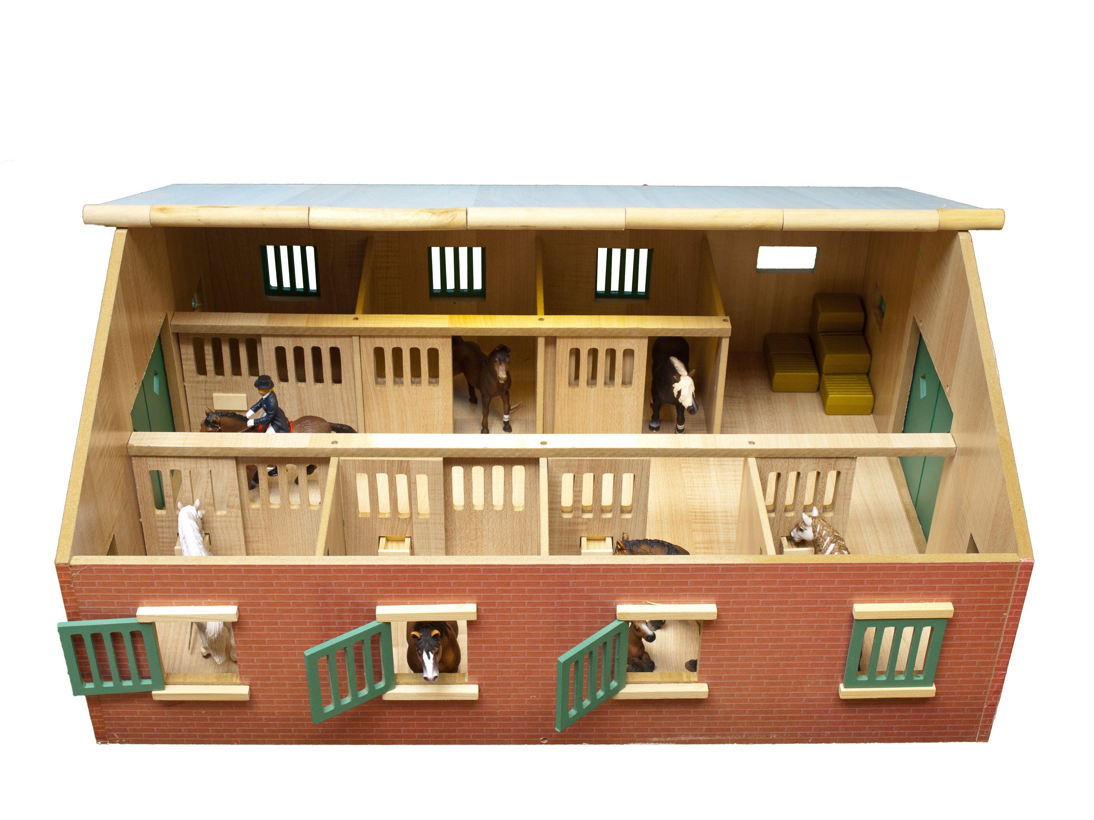 Kids Globe Spielwelt Kids Globe Bauernhof Pferdestall, Ma¤stab 1:24, Holz, Reiterhof mit