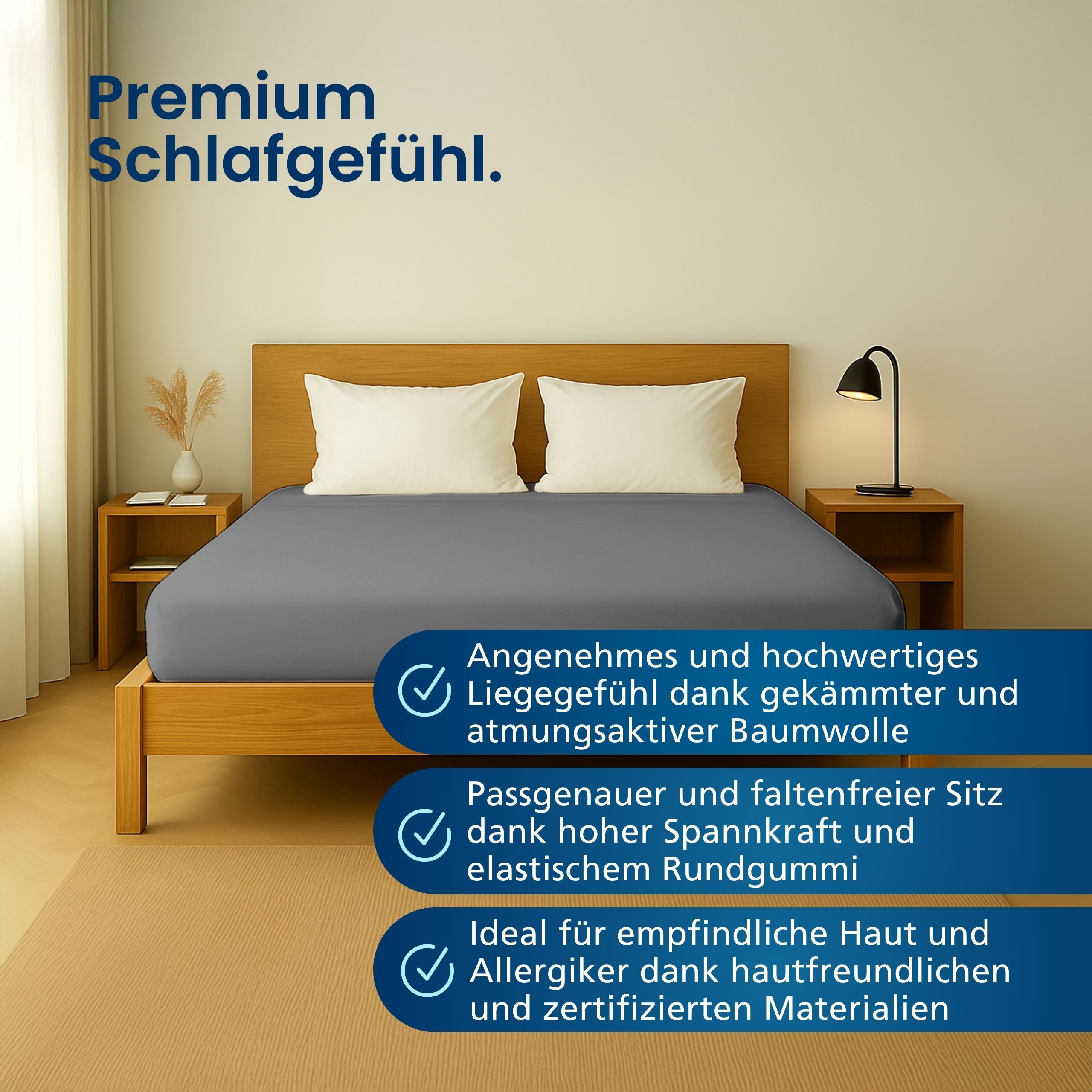 AM Qualitätsmatratzen Spannbettlaken Baumwolle in anthrazit, günstig online kaufen