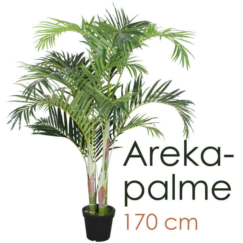 Kunstpalme Palmenbaum Palme Arekapalme Künstliche Pflanze Kunstpflanze 170 cm, Decovego