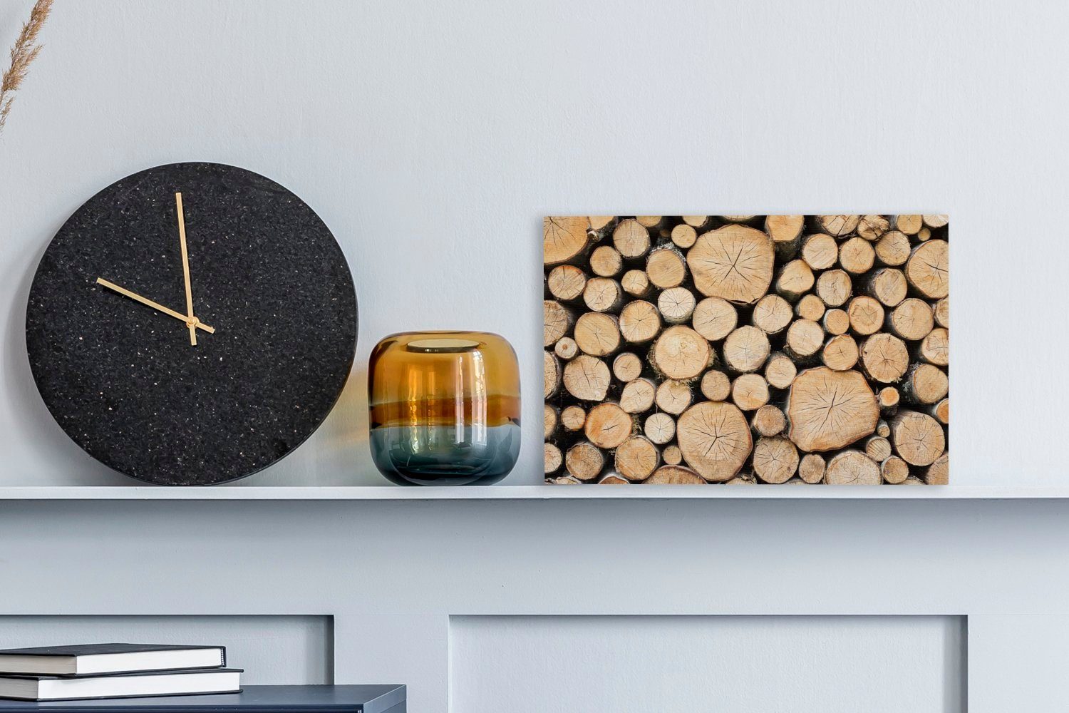OneMillionCanvasses® Leinwandbild Brennholz auf einem Haufen, günstig online kaufen