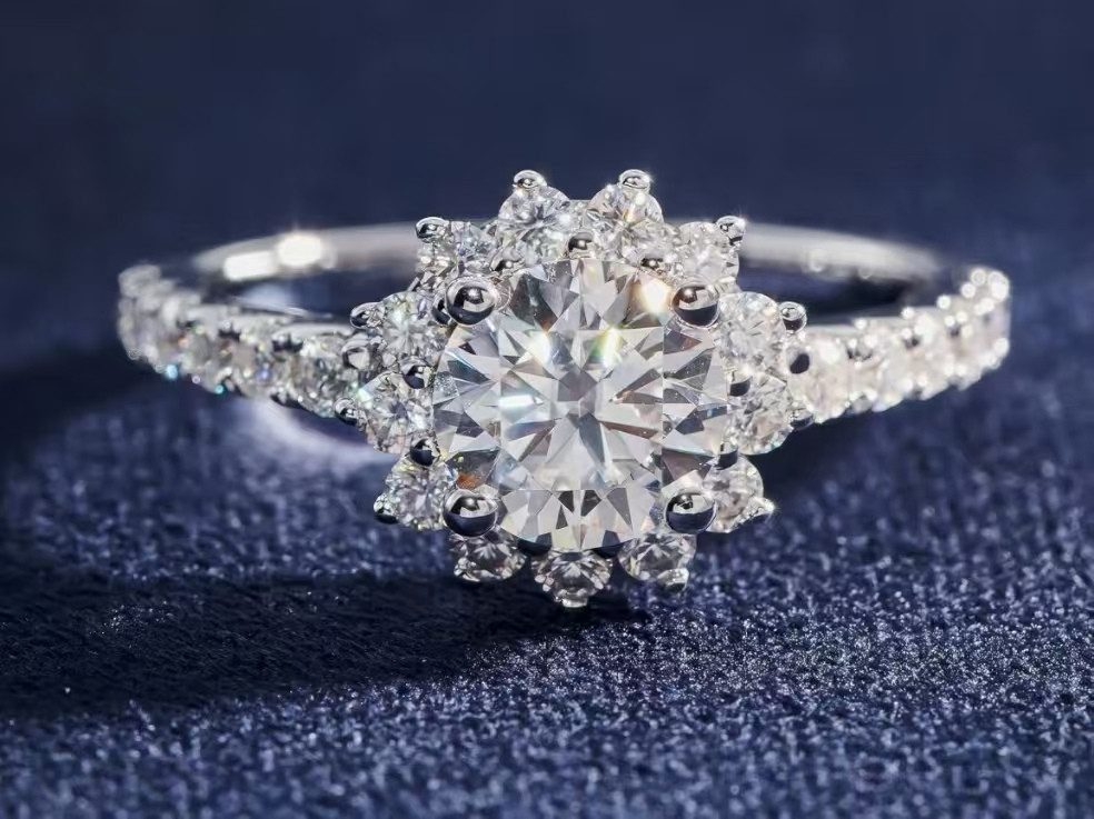 Jumpeak Diamantring damen ring, 1.5CT,E, vs1, engagement ring,goldener ring, Mit IGi-Zertifikat, Brillantschliff, labordiamant, geschenk für frau